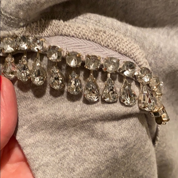 Athleisure sweatshirt with rhinestone trim - Picture 2 of 3
